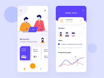 Meeting mobile app interaction design ae android animation animations app button calendar card chart gif illustration interaction meeting mobile mobile ui motion profile ui ux