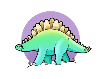Meet Memphis branding illustration stegasaurus