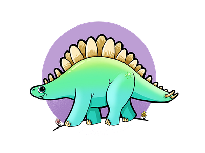 Meet Memphis branding illustration stegasaurus