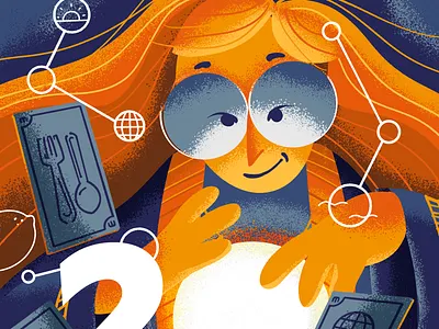 Predictions. 2020 editorial fortune teller illustration it procreate prophecy tarot tech