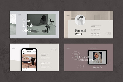 Mushroom PowerPoint Presentation brand branding creative market deck earthy goashape layout minimal mockup muted colors pastel colors powerpoint presentation slide template