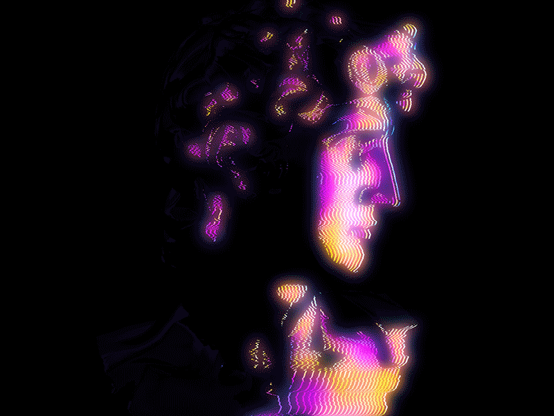 Modulation Glitch Effect Experiment after effects artwork colorful dark glitch glitches glitchy glow gradient iridescent klarens modern modulation pixel sorter pixelart pixelated plugin retro statue vivid