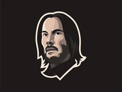 John Wick design flat illustration logo minimal vector