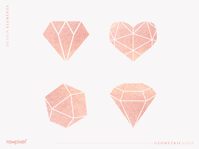 Shimmering geometric design element collection vectors beauty branding crown design designs feminine feminine design geometric geometry glitter gold heart icon illustration lettering logo minimal pink rosegold spa