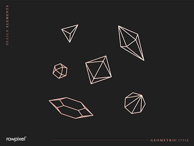 Geometric diamond design collection vector branding crown crystal design diamond flatdesign geometric geometry icon illustration lineart logo vector