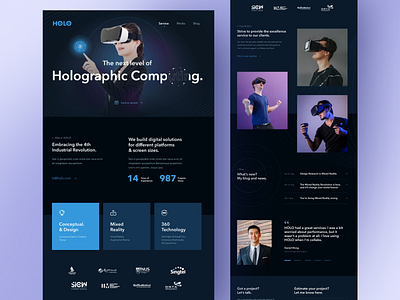 HOLO: VR Service Landing Page 😎 ar design metaverse mr typography ui ux virtual vr