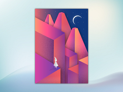 Starry Night adobe adobe illustration colors design designer designing graphic graphic art graphicdesigner illustration monumentvalley nepal