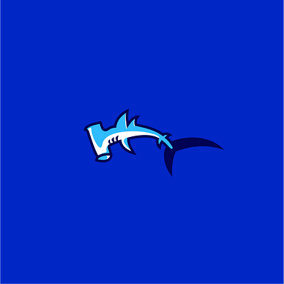 Hammerhead affinity affinity designer animal blue design designer drawing finshes fish flat hammerheads hammerheand illustration lines logo ocean shark sharks simple vector