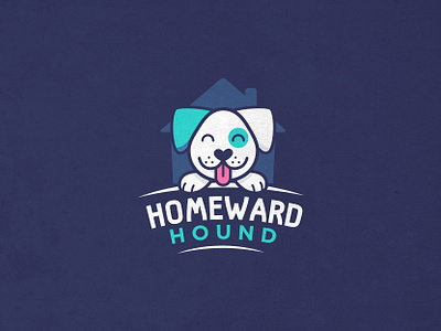 Homeward Hound animal blue branding cute dog hound illustration logo logo design minimalist navy puppy turquoise vector