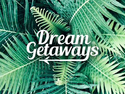 Dream Getaways airplane brand branding design dream green logo logo design minimalist minimalist logo nature palms photo photography plane plant travel travel agent typography vacation