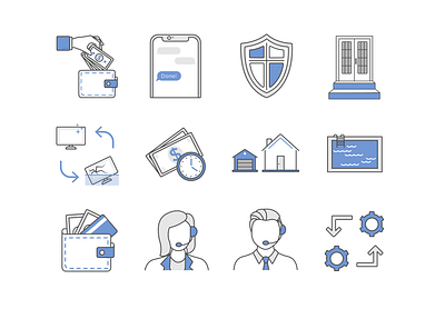 Rocket Flood web icons design flat design icons illustrator line art