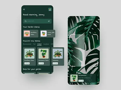 Plant Shop Mobile App app design ecommerce flower garden gift green homedecor houseplant mobile nature plantapp plantcare planting plants plantstore scan shop ui ux