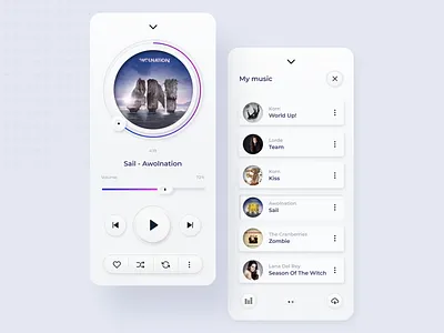 Music player #2 app app design mobile music app music player skeuomorphism ui uidesign ux uxdesign
