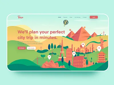 Tour clean flat hotel illustration interaction interface ios minimal tour travel ui ux xd design