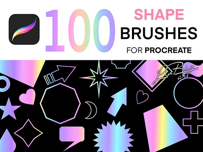 100 Procreate Geometric Brushes Set