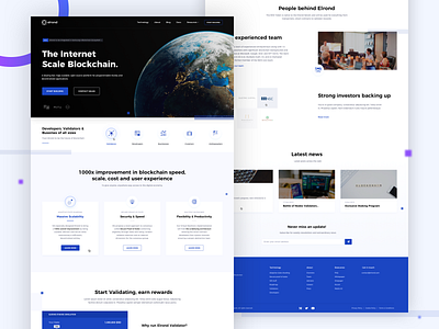 Elrond Network Blockchain Landing Page blockchain business clean design design earth elrond fresh design internet landing landing page landing page design network presentation startup website