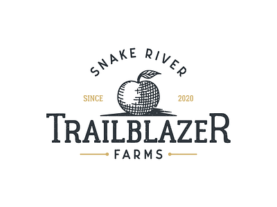 Rustic Logo for an Apple Farm - Trailblazer apple brand identity branding branding design designer distressed distressedunrest farm farm logo graphic design graphics logo logo design logodesign logos logotype retro retro logo vintage