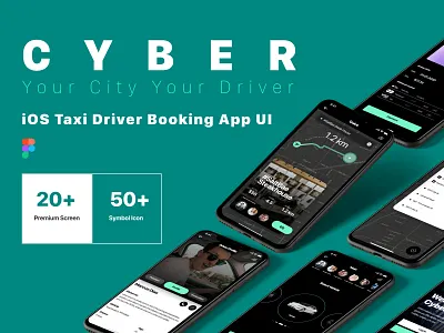 Cyber Mobile App - Your City Your Driver app appdesign ios mobile ui ux