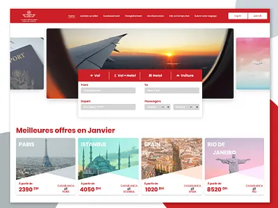 Landing page for air travel company airline airplane booking design landing page organization photoshop plane redesign travel ui ui design uiux web design website xd design