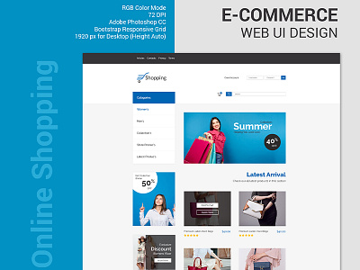 E-Commerce Web UI Design design ecommerce interface landingpage online shop online store product responsive template ui ux website