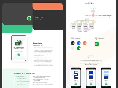 Billshare App case study branding design dribbble minimal presentation simple trending typography ui uidesign ux website