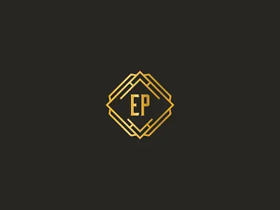 11 type EP artdeco badge gold logo monoline vector
