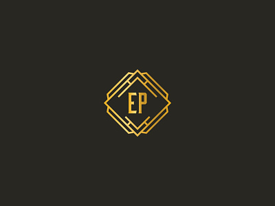 11 type EP artdeco badge gold logo monoline vector