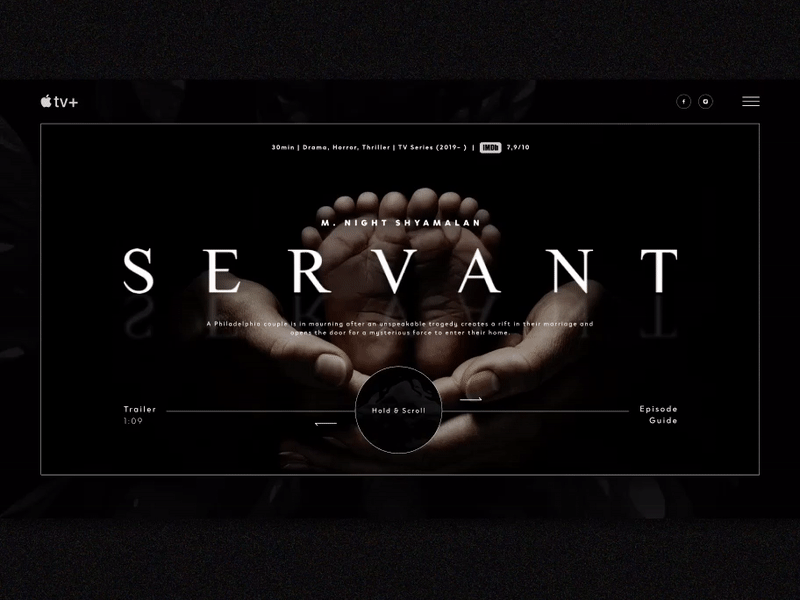 Servant | First screen concept | Screen Animation animation animationdesign appletv dailyui figma firstscreen flatinteraction gif inspiration invision loopanimation motion motiondesign servant ui userexperience userinterface video wacabi webdesign