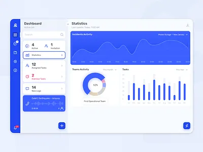 G-Control App – Tablet Main Sections dashboad graphics interface responsive statistics tablet tasks ui ux web
