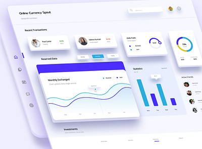 Currency Management Dashboard colors concept dashboard graph idea illustration mansoor page screen ui webdesign