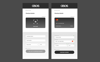 Asos - checkout details page checkout checkout form checkout page darkmode design e commerce ecommerce fashion mobile mobile ui ui ui ux uichellenge