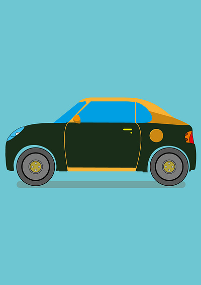 Car Drawn Project adobe adobe illustrator cc art artist blue car cartoon creative design design art designer designs draw drawing free gold redesign road roads wheels