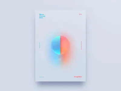 MoreColour 014. ball blue colour glow gradient lighting orange poster poster a day poster art poster design semicircle