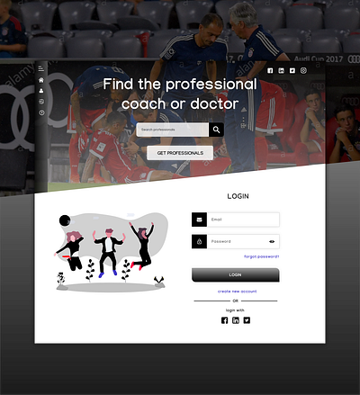 Find Professionals Web Design adobe xd axure rp 9 doctors find find coach find doctor find player medical players professionals skills sports ui ux web app web design web ux webdesign webui webuiuxdesign