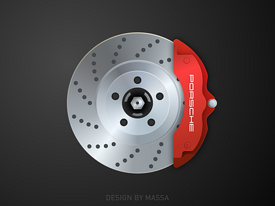 Porsche Brake dish icon logo porsche ui