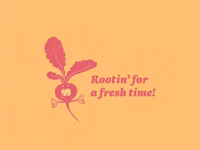 Rootin' for you! adobe illustrator beet cartoon farm illustration illustrator orange retro texture vintage