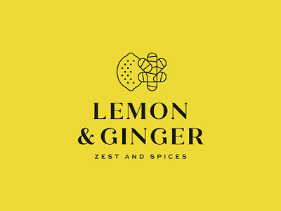 Lemon & Ginger food fruit ginger icon lemon logo mark spice symbol zest