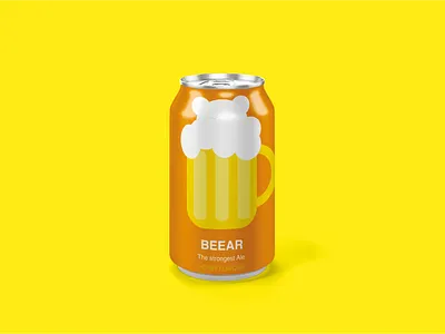 Beearrrrr beer can beer label beverage design branding branding and identity branding design illustrator personal project vector art