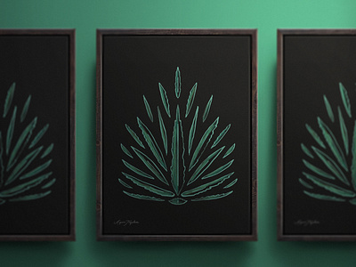 Agave Tequilana Print botanical botanical illustration design fauna flora floral illustration minimal print series simple symmetry teal tequila texture type typography