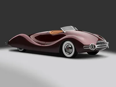 1948 Buick Streamliner Vector affinity designer automobile buick car design hyperrealism luxury design realism realistic vector