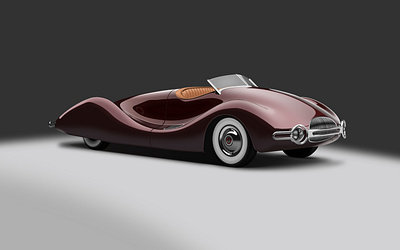 1948 Buick Streamliner Vector affinity designer automobile buick car design hyperrealism luxury design realism realistic vector