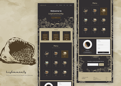 Lvzycommunity Coffee shop website design design doddle illustration product design ui ui ux ux webdesign website website concept website design