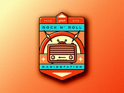 Your favorite Rock n' Roll Radiostation! colour design flat illustration illustrator photoshop radio retro rocknroll vector vectorart vintage