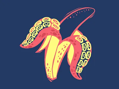 That's bananas banana digital illustration illustration octopus procreate tenctacle
