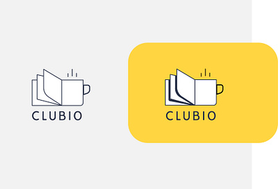 Clubio book clubio coffee flat logo indie logo logo design modern logo