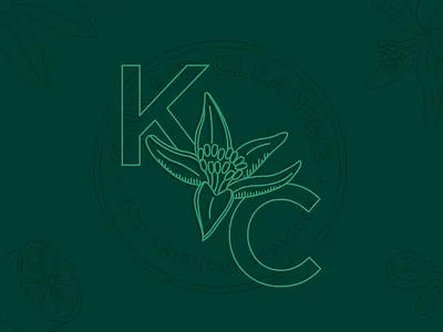 Kinkaid Cleaning branding cleaning company design eco friendly flower green icon illustration kansas city kinkaid lemon logo type