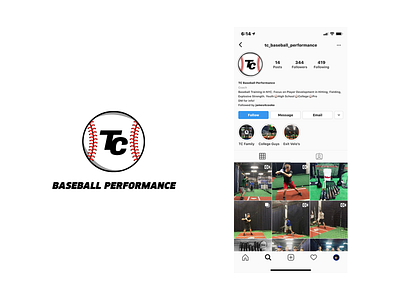 TC Baseball Performance branding icon logo