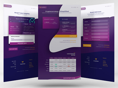 Crypto Exchange Design bold crypto crypto exchange cryptocurrency digital product gradient masking minimalist purple start up token ui ux wavey web webdesign