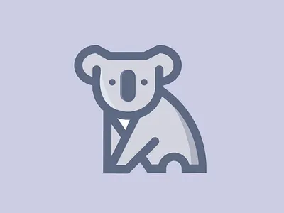 Koala australia awareness blue design flat gray icon illustration illustrator koala minimal vector