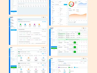 Annuities Compare Web App analysis annuity b2b clean ui compare concept dashboard dashboard ui data compare data visulization dataviz dropdown filter insurance saas statistics table table ui web app